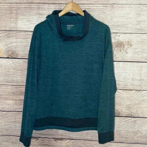 Mondetta Performances Luxury Long Sleeve Hoodie Blue Sweater Women Size Large